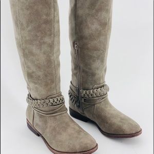 Rampage Gray Leather Boots 6.5 NWOB